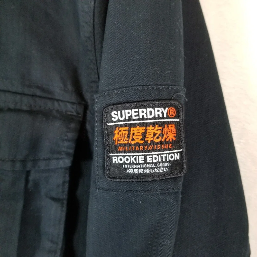 Superdry Field Jacket Men Large Black Rookie Edition Military M5010233A
